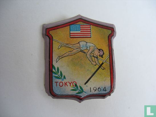 Tokyo 1964 (polsstokhoogspringen - Amerikaanse vlag) [lila rand]