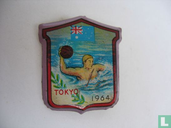 Tokyo 1964 (waterpolo - Nieuw-Zeelandse vlag) [lila rand]