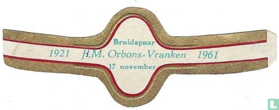 Bruidspaar H.M. Orbons-Vranken 17 November - 1921 - 1961 - Bild 1
