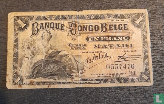 1 franc Belgique Congo - Image 1