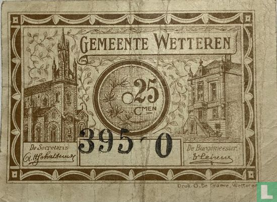 Wetteren 25 Centimes 1918 - Image 1
