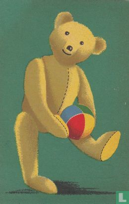 Kinderkaart beer met bal - Afbeelding 1