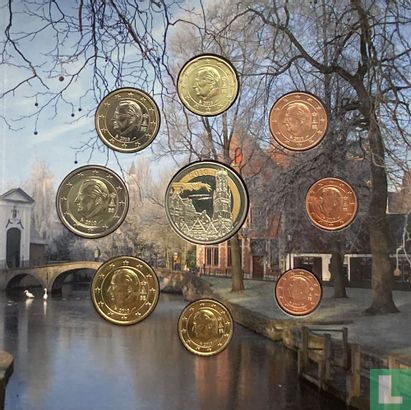 Belgium mint set 2010 (with coloured coin) "De historische binnenstad van Brugge" - Image 2