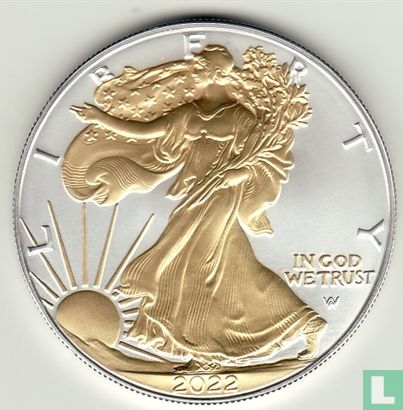 United States 1 dollar 2022 (coloured) "Silver Eagle" - Image 1