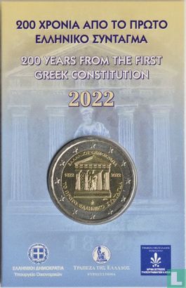 Griekenland 2 euro 2022 (coincard) "200 years of the first Greek Constitution" - Afbeelding 1