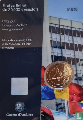 Andorra 2 euro 2023 (coincard - Govern d'Andorra) "30th anniversary Andorra's admission to the United Nations" - Afbeelding 2