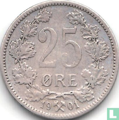 Noorwegen 25 øre 1901 - Afbeelding 1