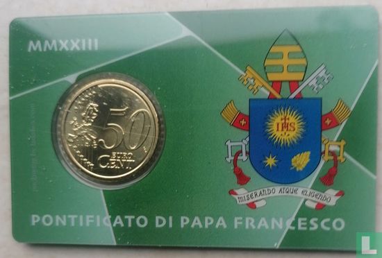 Vatican 50 cent 2023 (stamp & coincard n°46) - Image 2