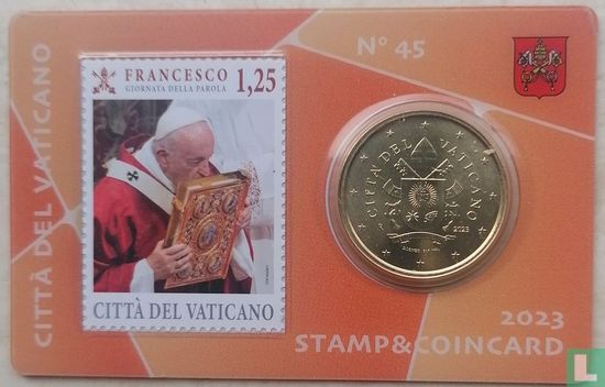 Vatican 50 cent 2023 (stamp & coincard n°45) - Image 1