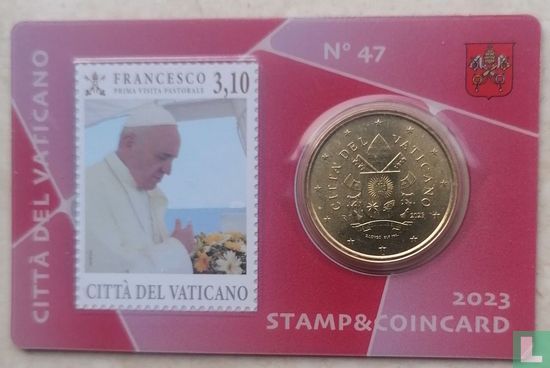 Vatican 50 cent 2023 (stamp & coincard n°47) - Image 1