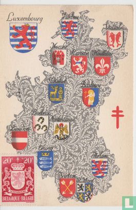 Provincial coats of arms on postcard