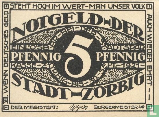 Zörbig, Stadt - 5 Pfennig (VII) ND (1921) - Afbeelding 1