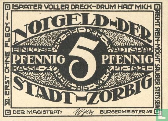 Zörbig, Stadt - 5 Pfennig (VI) ND (1921) - Bild 1