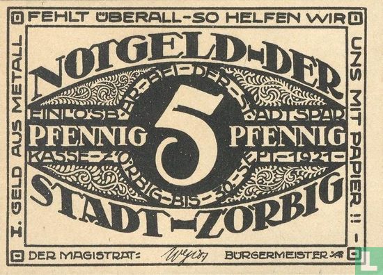 Zörbig, Stadt - 5 Pfennig (I) ND (1921) - Image 1