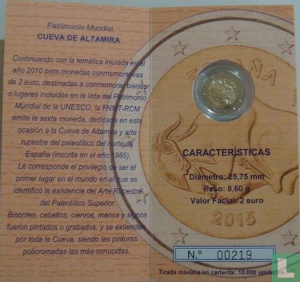 Spain 2 euro 2015 (PROOF - folder) "Cave of Altamira" - Image 2