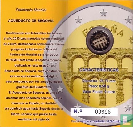 Spanje 2 euro 2016 (PROOF - folder) "Aqueduct of Segovia" - Afbeelding 2