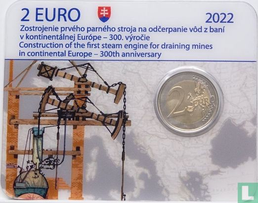 Slowakei 2 Euro 2022 (Coincard) "300th anniversary Construction of first steam engine for draining mines" - Bild 1