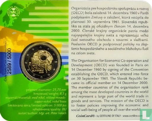 Slowakije 2 euro 2020 (coincard) "20th anniversary Accession of the Slovak Republic to the OECD" - Afbeelding 2