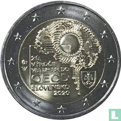 Slowakije 2 euro 2020 (coincard) "20th anniversary Accession of the Slovak Republic to the OECD" - Afbeelding 3