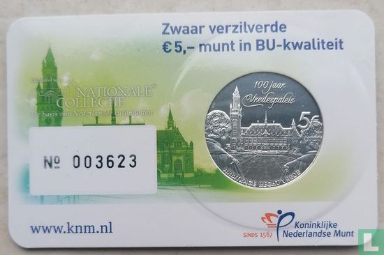 Nederland 5 euro 2013 (coincard - BU - type 1) "100 years of the Peace Palace" - Afbeelding 2