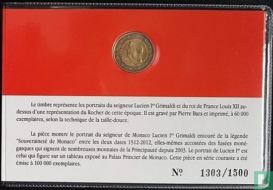 Monaco 2 Euro 2012 (Stamp & Folder) "500th anniversary of the foundation of Monaco's Sovereignty" - Bild 3