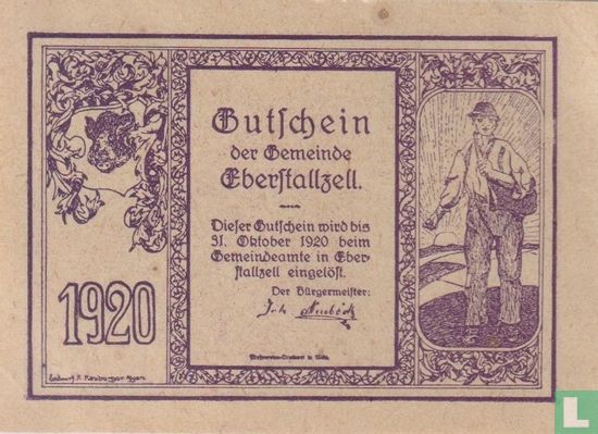 Eberstallzell, Gemeinde - 50 heller ND (1920) - Image 2