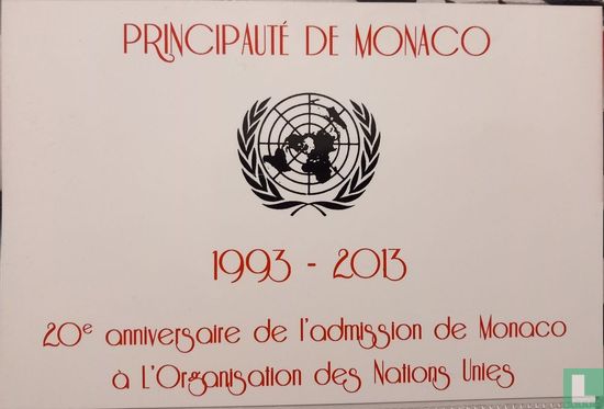 Monaco 2 Euro 2013 (Stamp & Folder) "20th anniversary Admission to the United Nations" - Bild 1