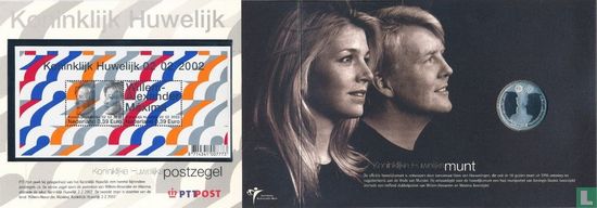 Pays-Bas 10 euro 2002 (stamps & folder) "Royal Wedding of Máxima and Willem-Alexander" - Image 2