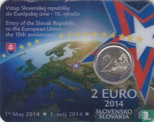 Slowakei 2 Euro 2014 (Coincard) "10th anniversary of the accession of the Slovak Republic to the European Union" - Bild 1