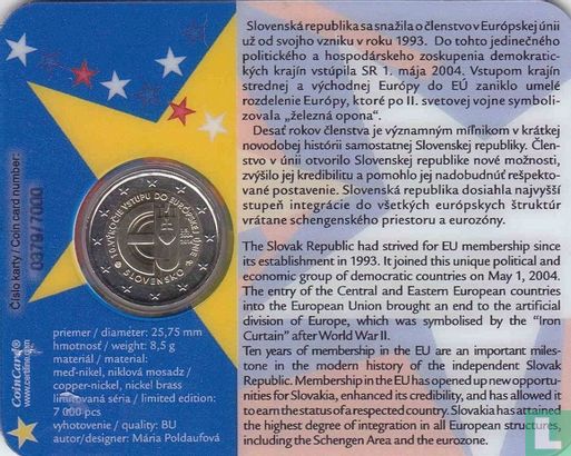 Slovaquie 2 euro 2014 (coincard) "10th anniversary of the accession of the Slovak Republic to the European Union" - Image 2
