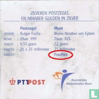 Niederlande 1 Gulden 2001 (PROOFLIKE - Box mit Briefmarke) - Bild 4