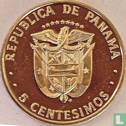 Panama 5 centésimos 1975 (PROOF) - Image 2
