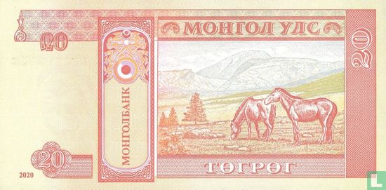 Mongolei 20 Tugrik - Bild 2