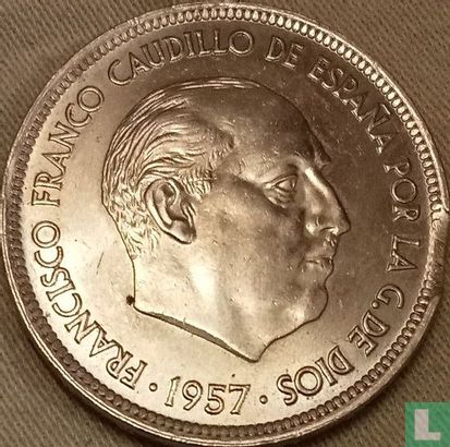 Spanje 50 pesetas 1957 (71 - misslag) - Afbeelding 2