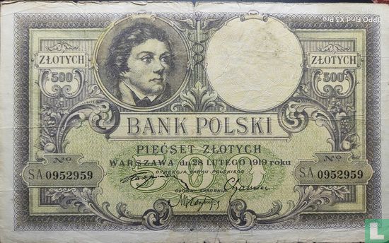 Pologne 500 zlotych - Image 1