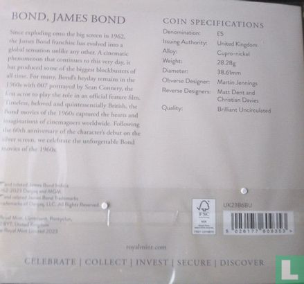 Vereinigtes Königreich 5 Pound 2023 (Folder) "Six decades of 007 - Bond films of the 1960s" - Bild 2