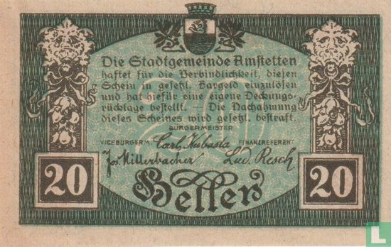 Amstetten 20 Heller 1920 - Afbeelding 2