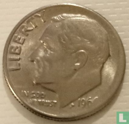 United States 1 dime 1966 (misstrike) - Image 1