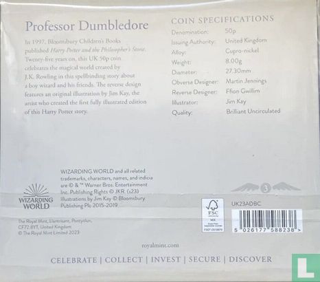 Verenigd Koninkrijk 50 pence 2023 (folder - gekleurd) "25 years of magic - Albus Dumbledore" - Afbeelding 2