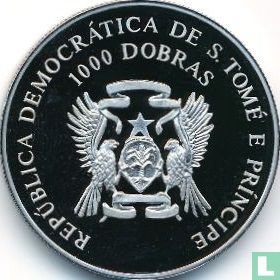 Sao Tome and Principe 1000 dobras 1993 (PROOF) "1996 Summer Olympics in Atlanta - Running" - Image 1