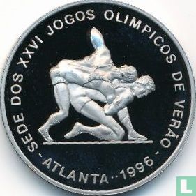 Sao Tome and Principe 1000 dobras 1993 (PROOF) "1996 Summer Olympics in Atlanta - Wrestling" - Image 2