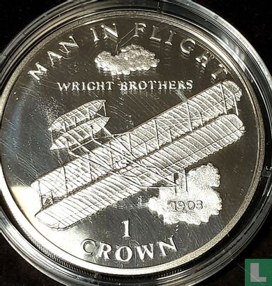 Man 1 crown 1995 (PROOF) "Wright Brothers airplane" - Afbeelding 2