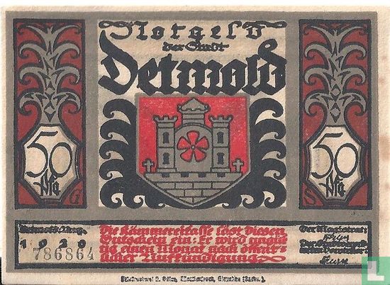 Detmold, Stadt - 50 Pfennig (7) 1920 - Bild 1