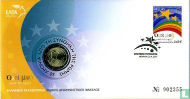 Greece 2 euro 2007 (Numisbrief) "50th anniversary of the Treaty of Rome" - Image 1