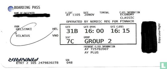 Boarding Pass Finnair