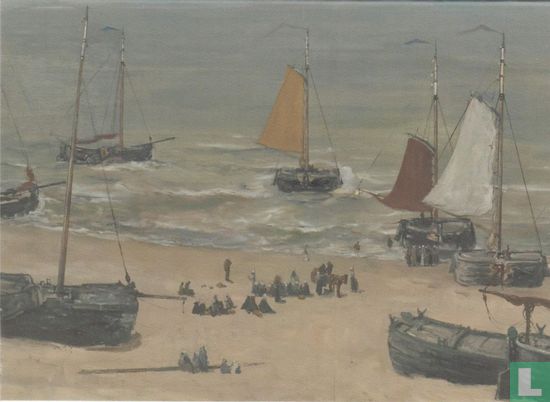 Visverkoop op het strand: Panorama van Scheveningen (detail), 1881 - Afbeelding 1