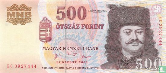 Hongarije 500 Forint  - Afbeelding 1