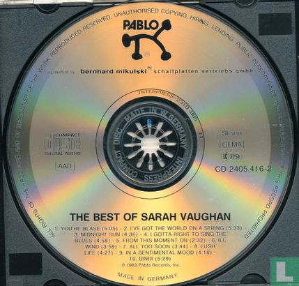 The Best Of Sarah Vaughan - Afbeelding 3