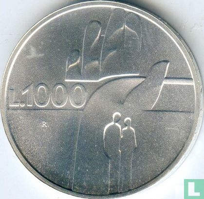 San Marino 1000 lire 1990 "1600 years of History" - Afbeelding 2