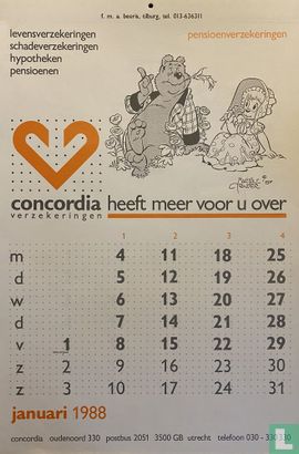 Concordia Kalender 1988 [met opdruk tussenpersoon]